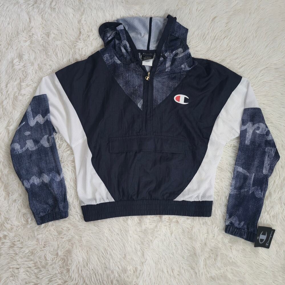 Champion‎ NWT Women's Navy Nylon Warm Up Jacket Small - Picture 13 of 13